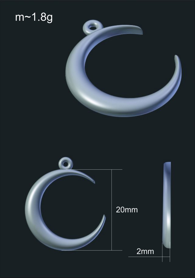 crescent Model 3D .c4d .max .obj .3ds .fbx .stl .blend 