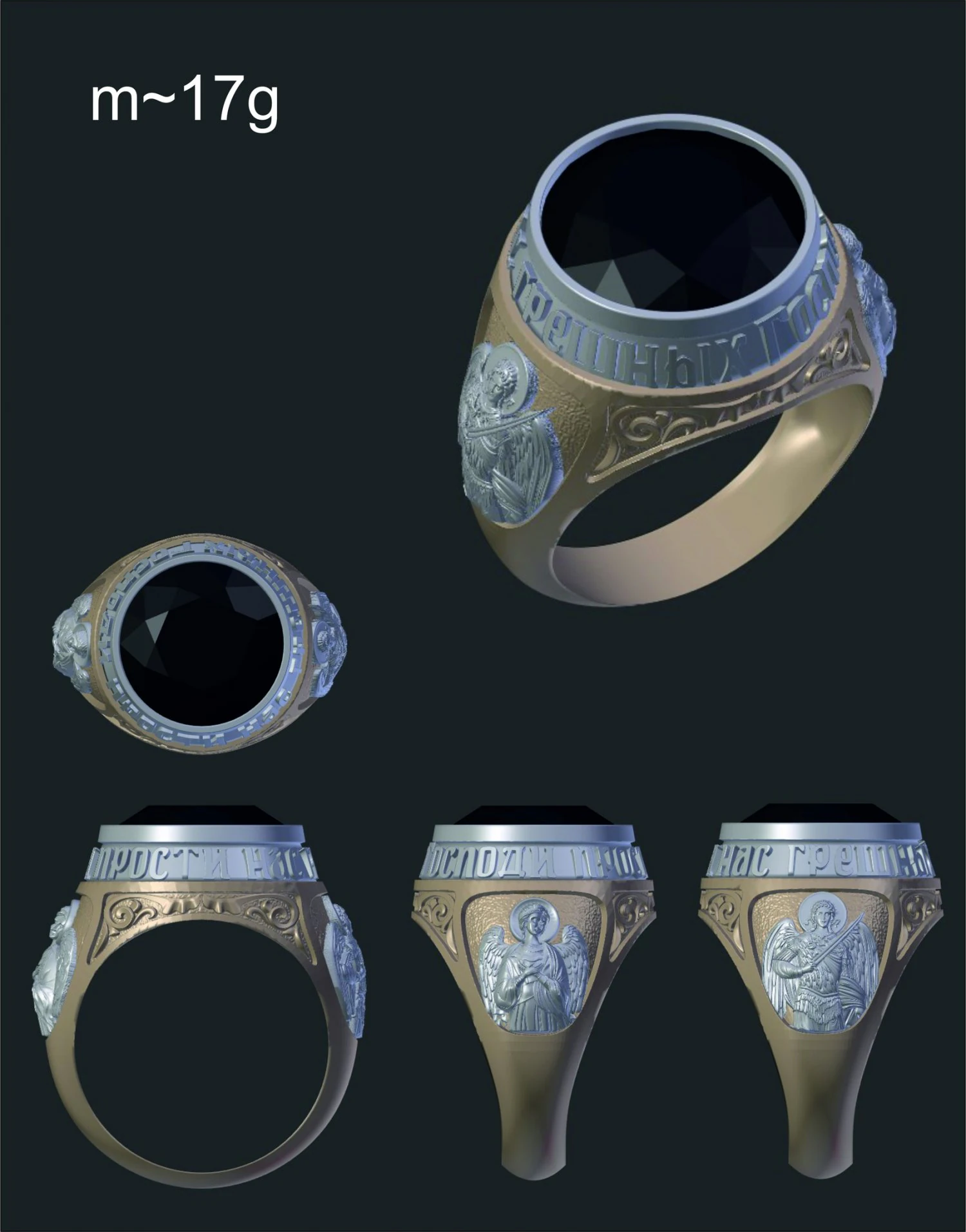 men ring with big gem 3D Model .c4d .max .obj .3ds .fbx .stl .blend 
