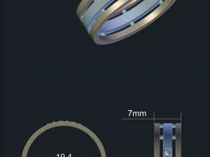 women ring with gems 3D Model