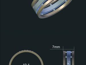 anel feminino com pedras preciosas Modelo 3D