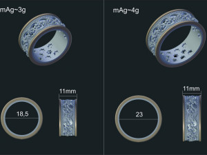 crown wedding rings 3D Model
