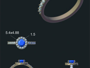 ring with gems 3D Model