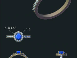 ringen met edelstenen 3D Model