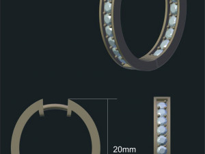 earrings with gems 3D Model