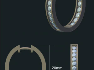 रत्नों से सजी बालियाँ 3D मॉडल