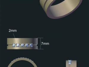 alian&ccedil;a de casamento simples Modelo 3D