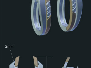 earrings red and white 3D Model