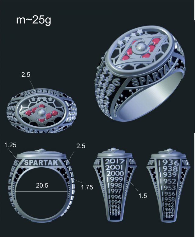 ring spartak moscow 3D 모델 .c4d .max .obj .3ds .fbx .stl .blend