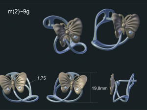 butterfly earrings 3D Model