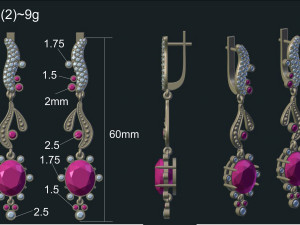 big earrings 3D Model
