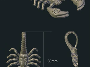 蝎子吊坠 3D 模型