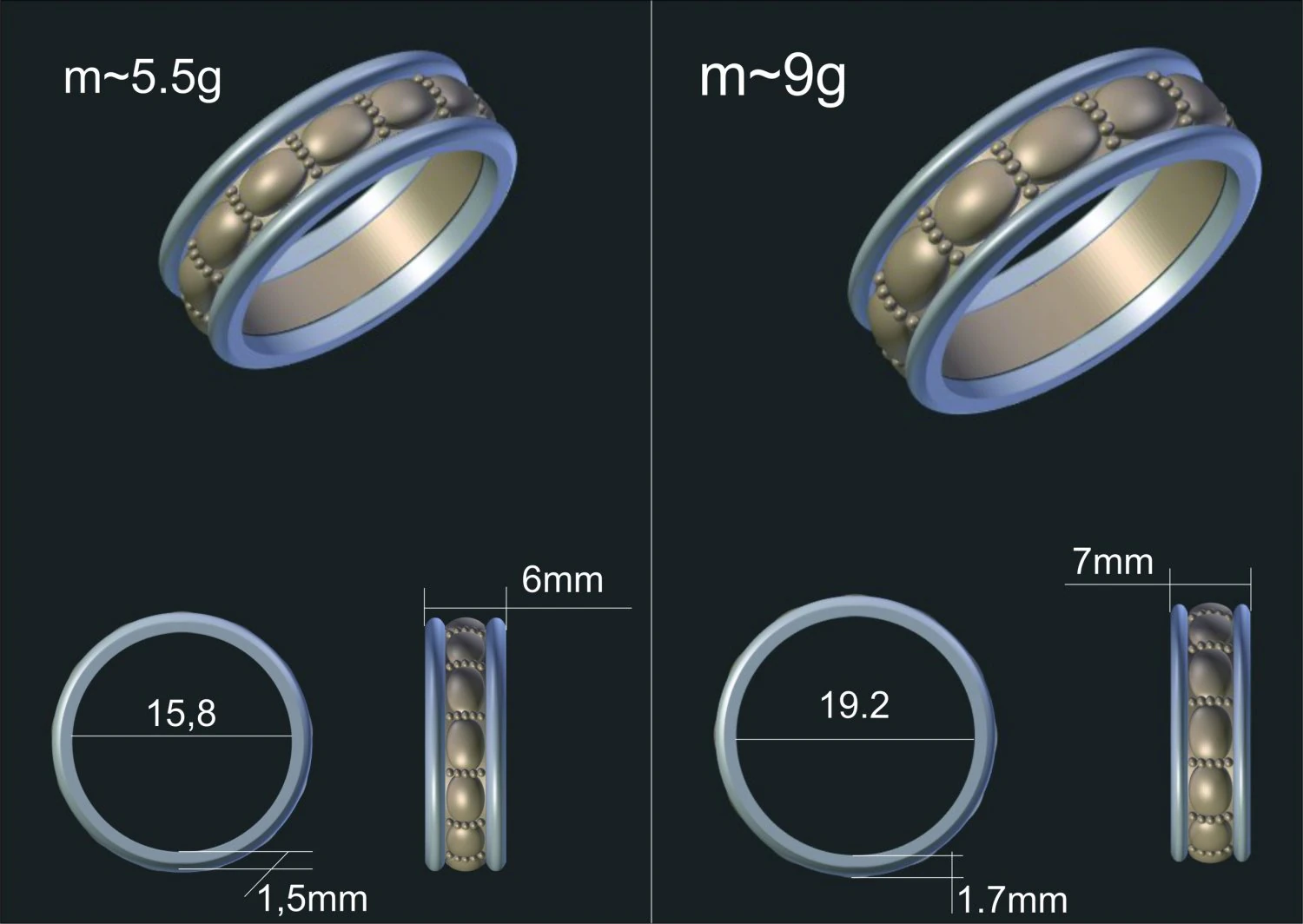 wedding rings 3D Model .c4d .max .obj .3ds .fbx .stl .blend 