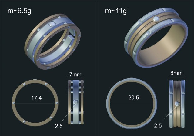 wedding rings with gems Modèle 3D .c4d .max .obj .3ds .fbx .stl .blend 