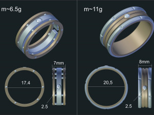 wedding rings with gems 3D Модель