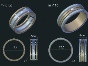 alian&ccedil;as de casamento com pedras preciosas Modelo 3D