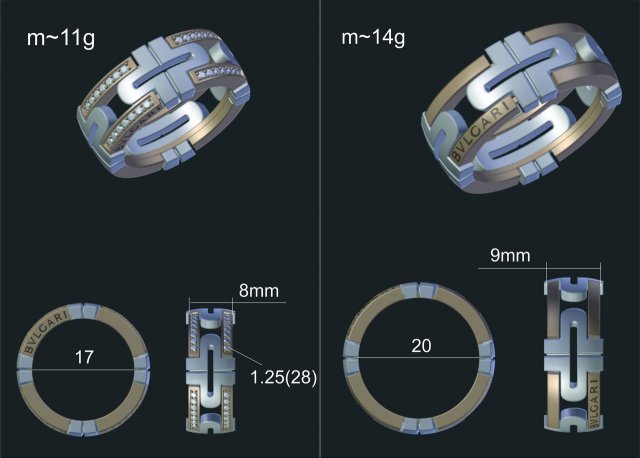 bulgari rings Modelo 3D .c4d .max .obj .3ds .fbx .stl .blend 