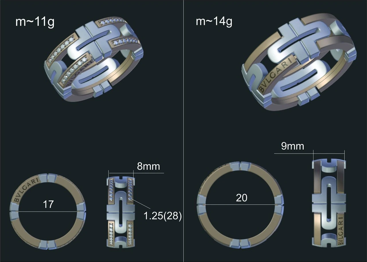 bulgari rings 3D Model .c4d .max .obj .3ds .fbx .stl .blend 