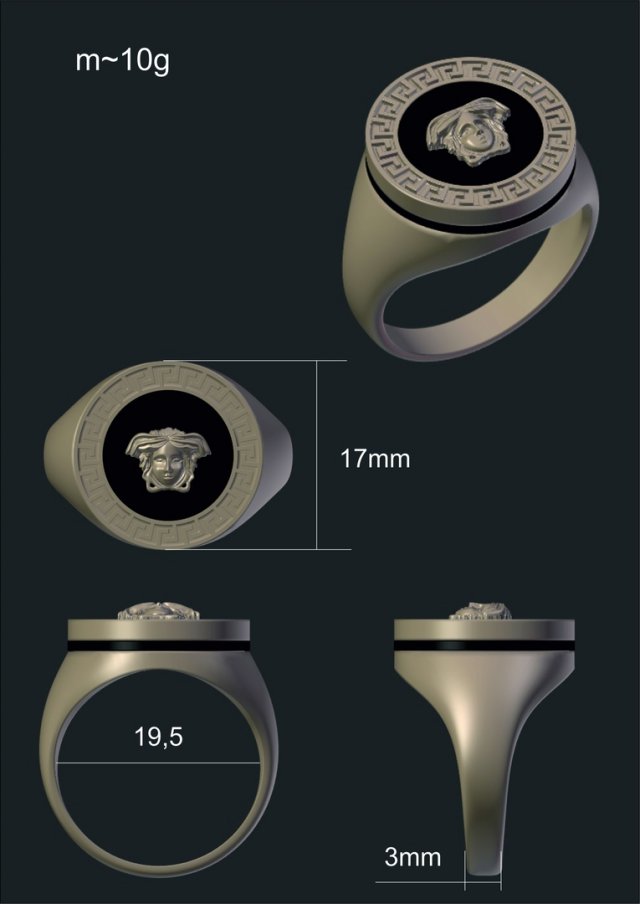 versace ring 3D Модель .c4d .max .obj .3ds .fbx .stl .blend 
