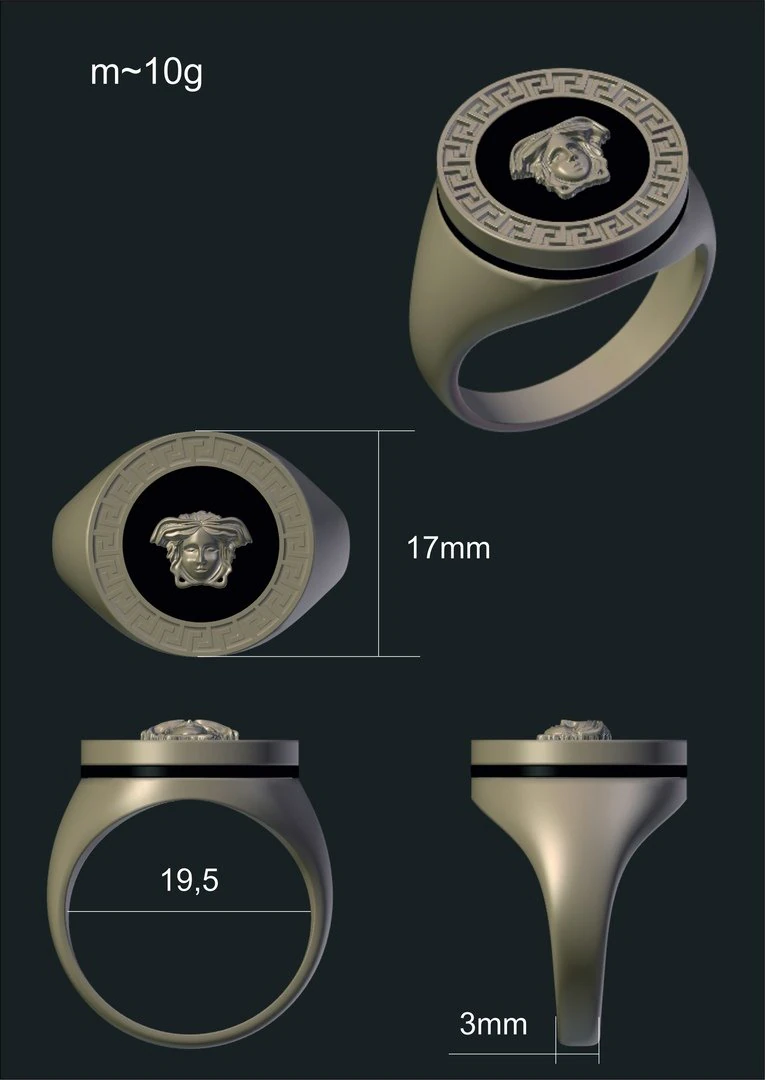 versace ring 3D Model .c4d .max .obj .3ds .fbx .stl .blend 