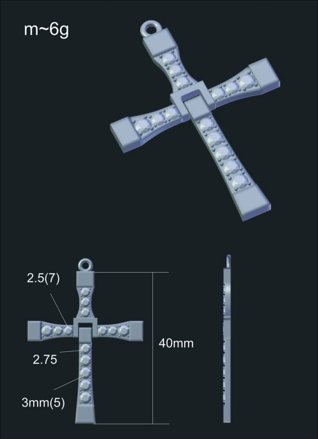 toretto silver cross 3D Model .c4d .max .obj .3ds .fbx .stl .blend 