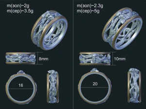 alian&ccedil;as de casamento com caveira Modelo 3D