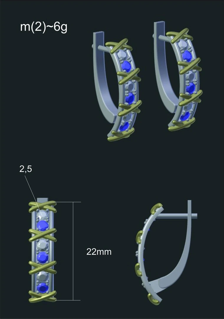 earrings tiffany 3D Model .c4d .max .obj .3ds .fbx .stl .blend 
