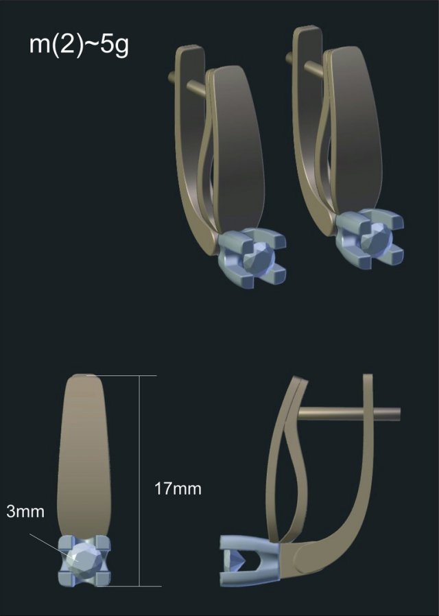 simple earrings 3Dモデル .c4d .max .obj .3ds .fbx .stl .blend 