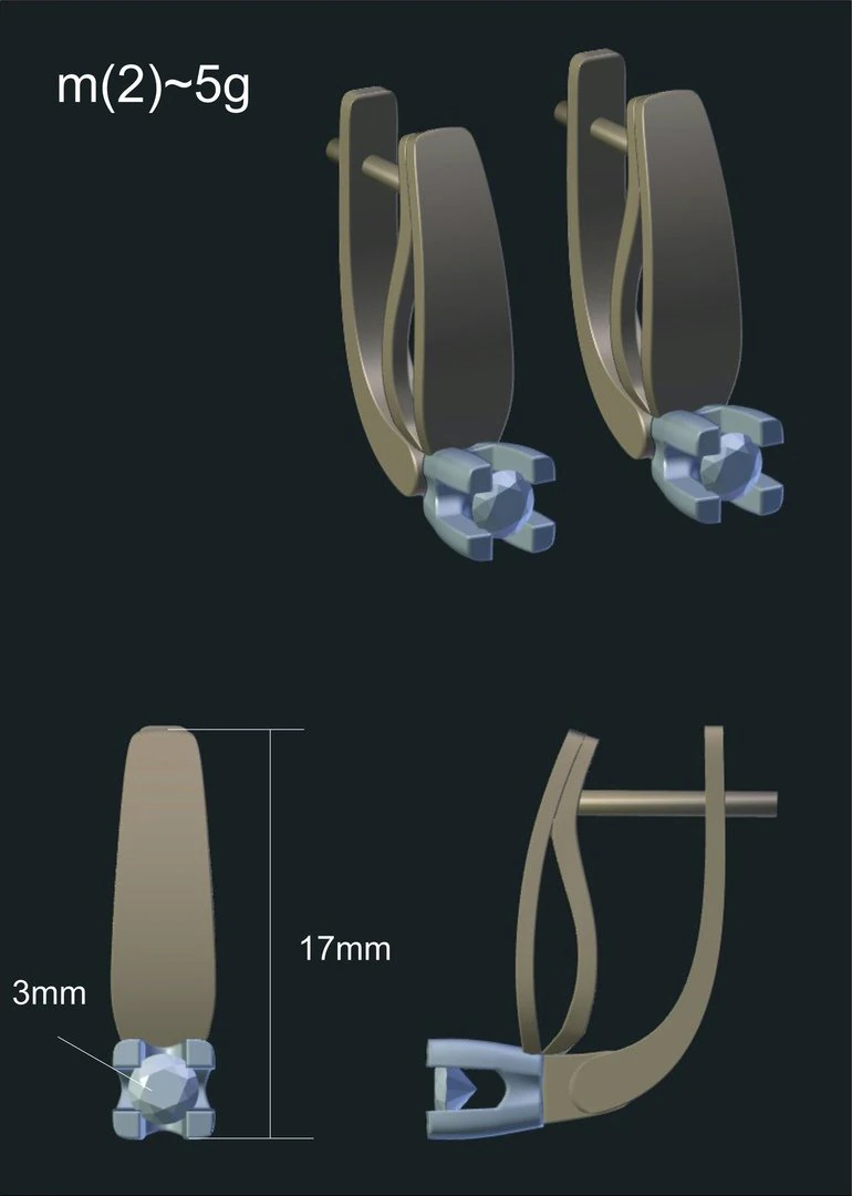 simple earrings 3D Model .c4d .max .obj .3ds .fbx .stl .blend