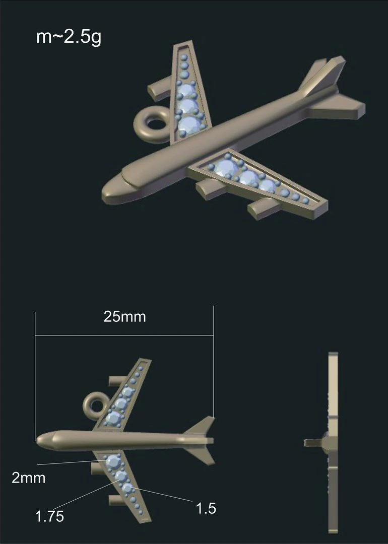 plane pendant 3D Model .c4d .max .obj .3ds .fbx .stl .blend 