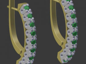 brincos com pedras preciosas Modelo 3D