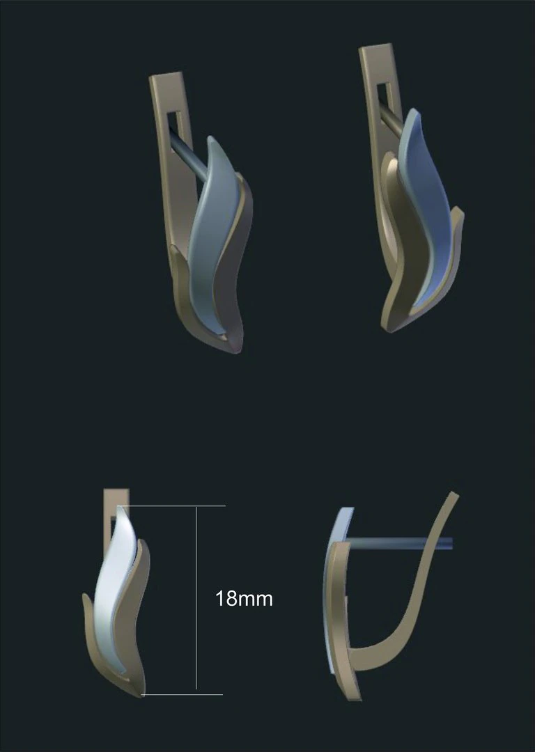 white-red earrings 3D Model .c4d .max .obj .3ds .fbx .stl .blend