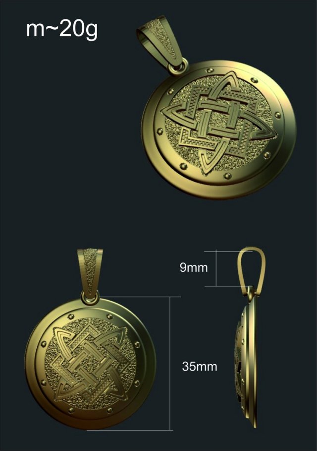 slavic pendant 3D Model .c4d .max .obj .3ds .fbx .stl .blend