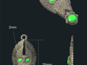 owl pendant 3D Model