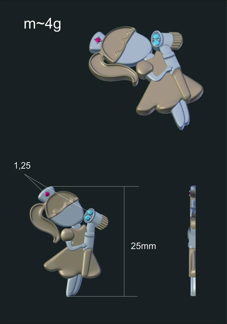 jewel nurse 3D Model .c4d .max .obj .3ds .fbx .stl .blend 