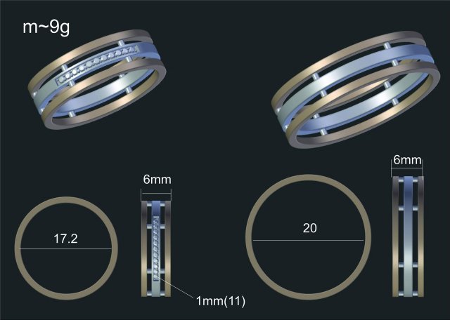 red-white wedding rings 3D Модель .c4d .max .obj .3ds .fbx .stl .blend 
