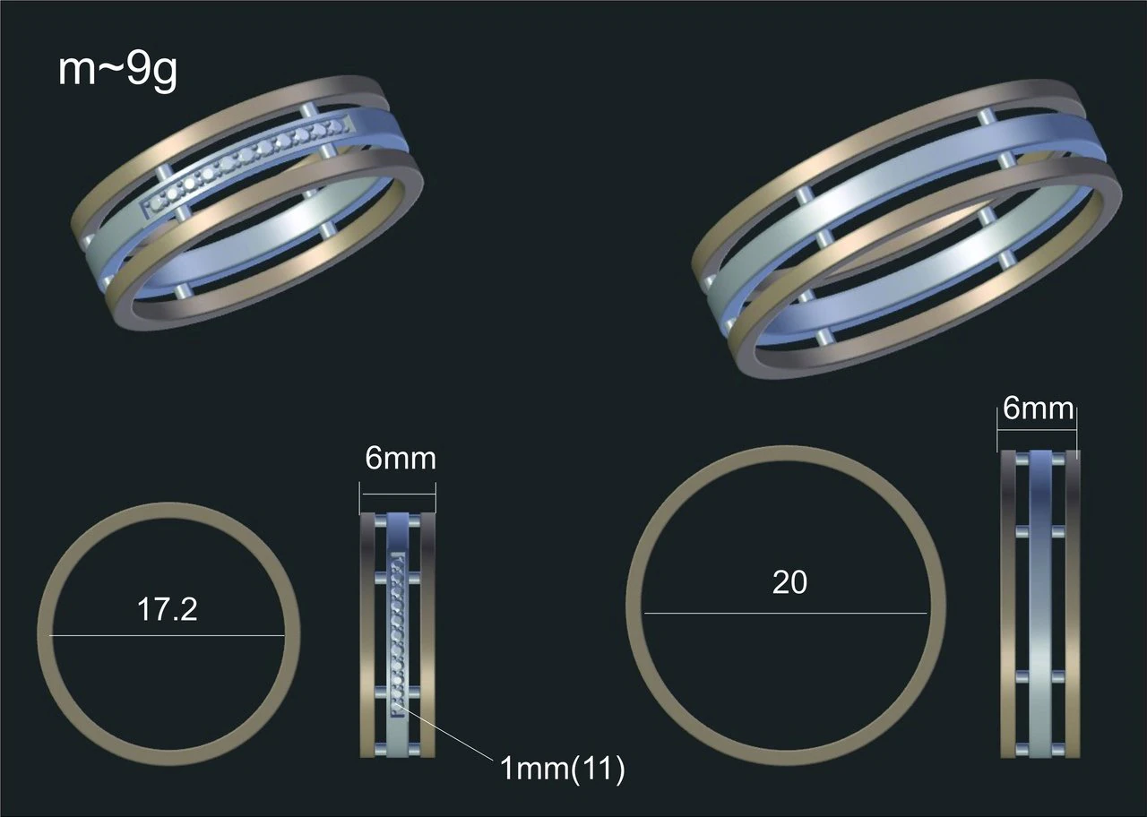 red-white wedding rings 3D Model .c4d .max .obj .3ds .fbx .stl .blend