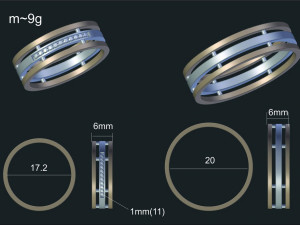 red-white wedding rings 3D 모델