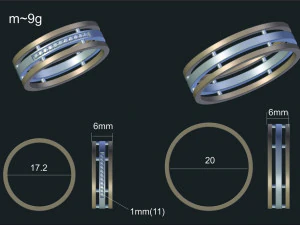 alian&ccedil;as de casamento vermelho e branco Modelo 3D