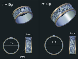 wedding rings with gem 3D Модель