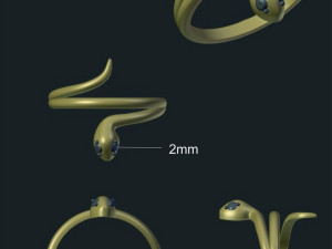 snake ring with gems 3Dモデル