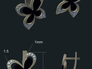 flowers earrings Modelo 3D