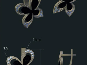 brincos de flores Modelo 3D