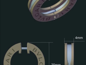 bvlgari earrings Modello 3D