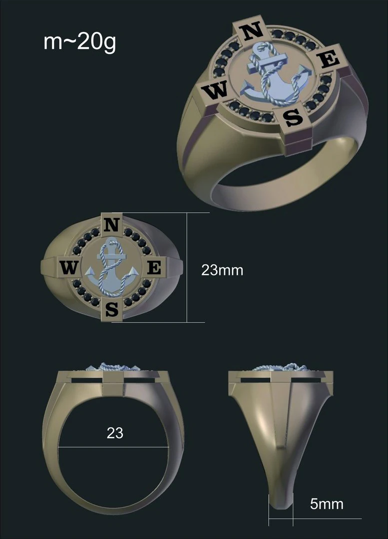 admirals signet 3D Model .c4d .max .obj .3ds .fbx .stl .blend 
