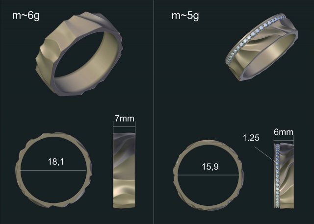 Wedding rings 3D Model .c4d .max .obj .3ds .fbx .stl .blend