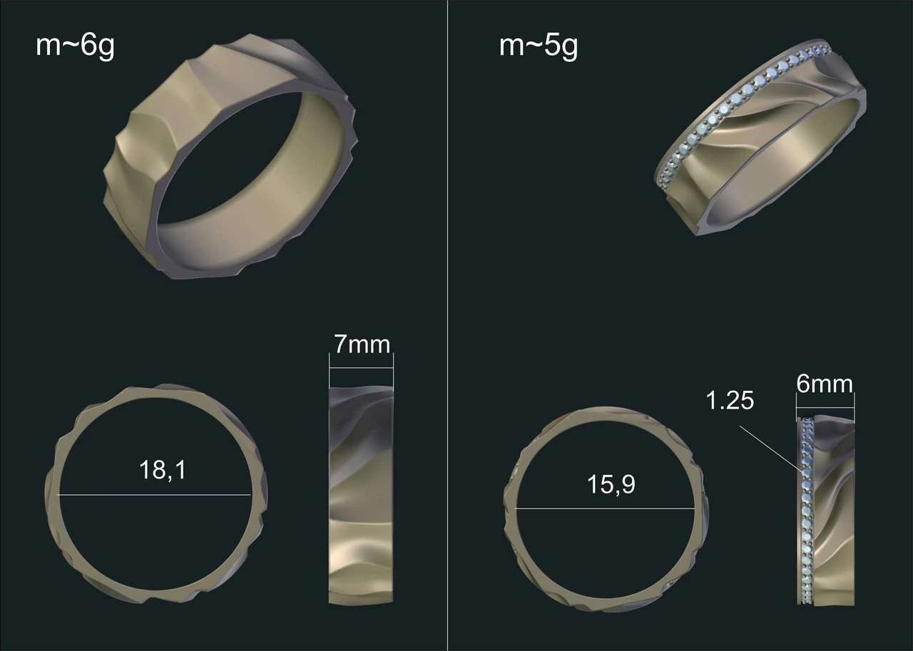 Wedding rings 3D Model .c4d .max .obj .3ds .fbx .stl .blend 