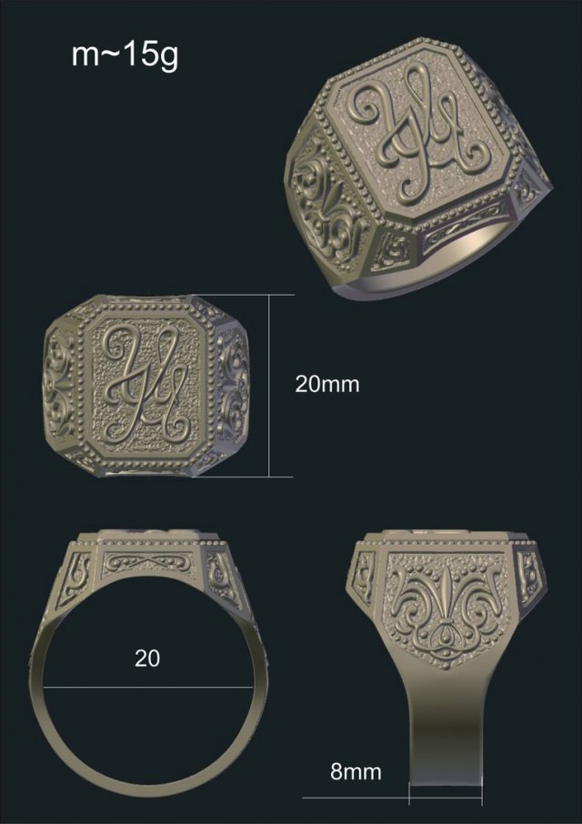 SIgnet ring Model 3D .c4d .max .obj .3ds .fbx .stl .blend
