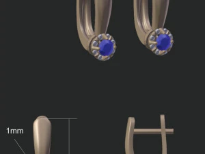 Brincos de top&aacute;zio Modelo 3D