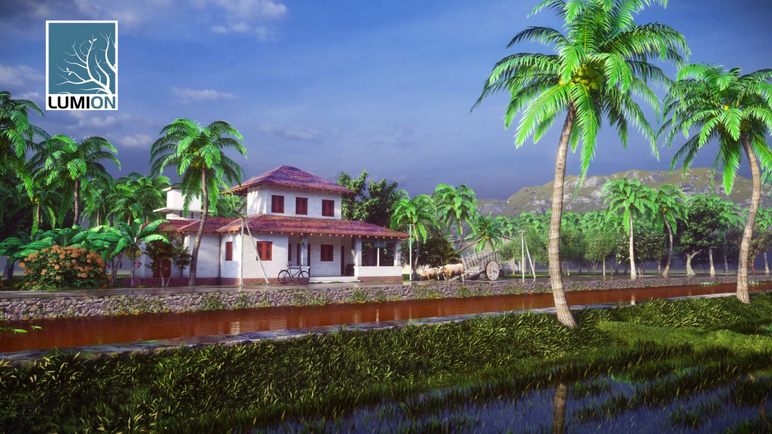 kerala village 3D Model .c4d .max .obj .3ds .fbx .stl .blend 