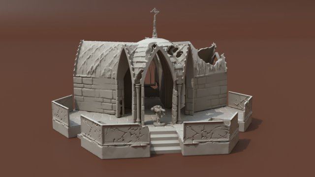 gothic ruin 3D Принт Модель .c4d .max .obj .3ds .fbx .stl .blend 